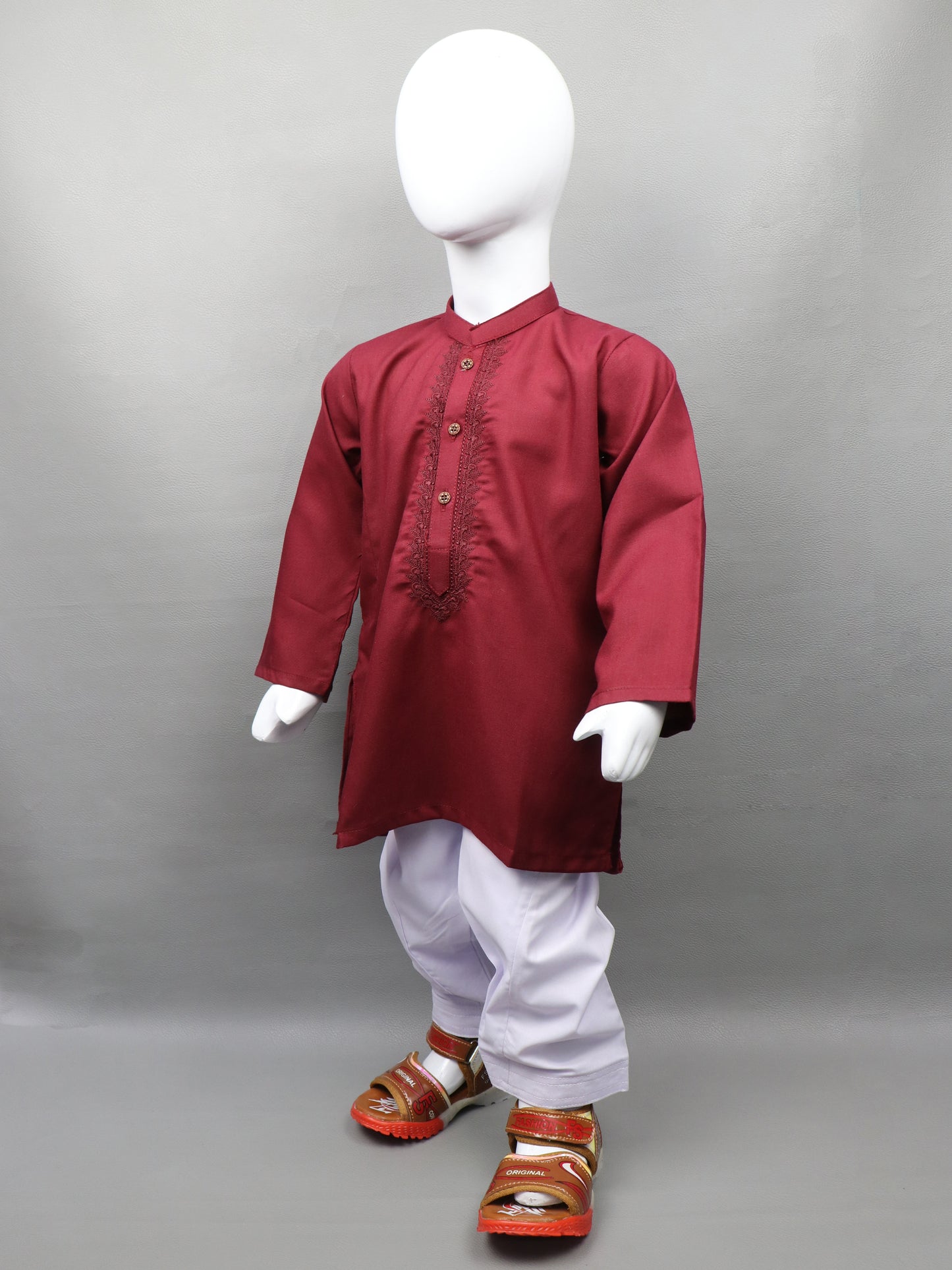 2Yrs - 14Yrs 681 Dark Maroon Kameez Shalwar Suit For Boys BKS106