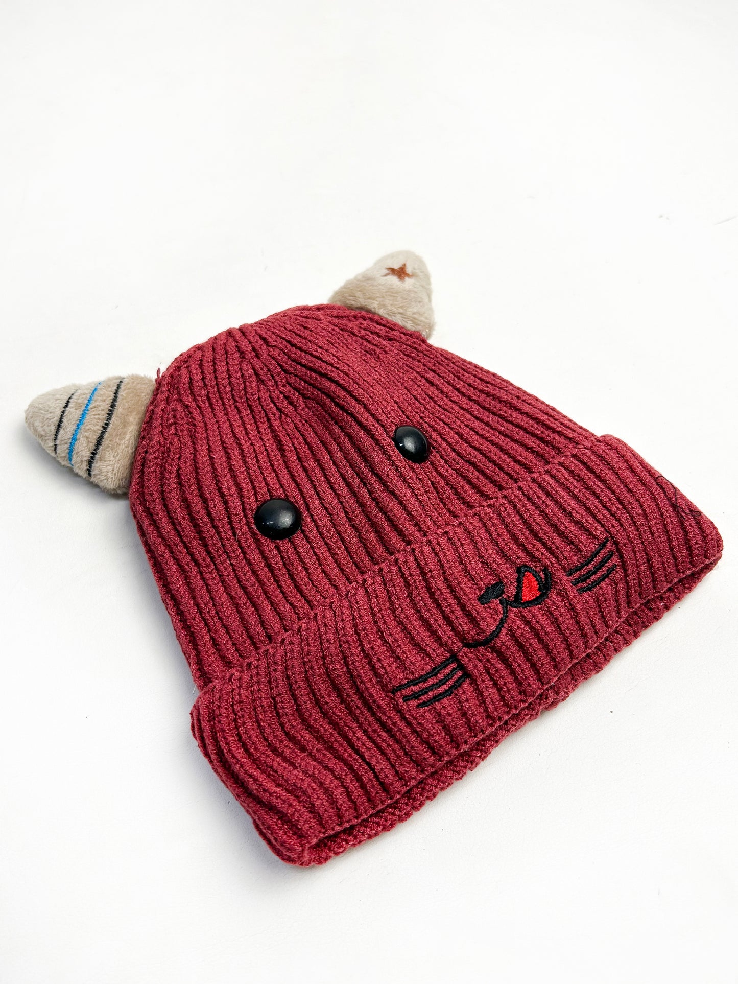 Maroon Beanie Winter Caps For Kids/Unisex Winter Hat/Warm Knitted Beanie for Kids KWC15