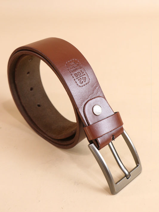 Brown Faux Leather Belt For Men's MB07