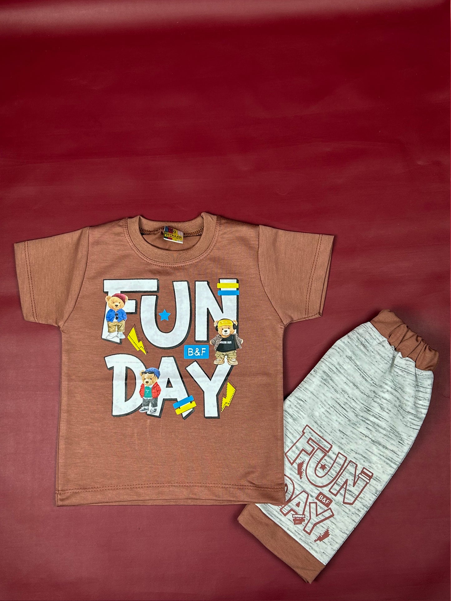 1Yr - 4Yrs Fun Day Brown Suit For Kids BS255