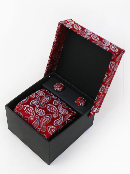 TBS13 3Pcs Tie Gift Box Tie Cuff-Link Pocket Square