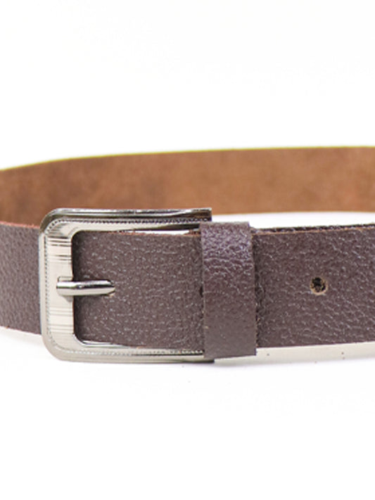 Classic Leather Textured Belt Brown