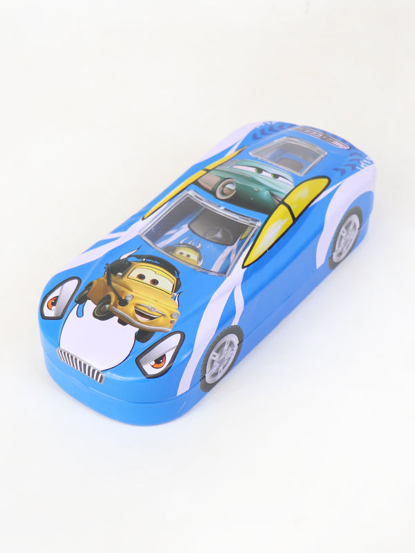 Car Shaped Geometry Pencil Box Light Blue