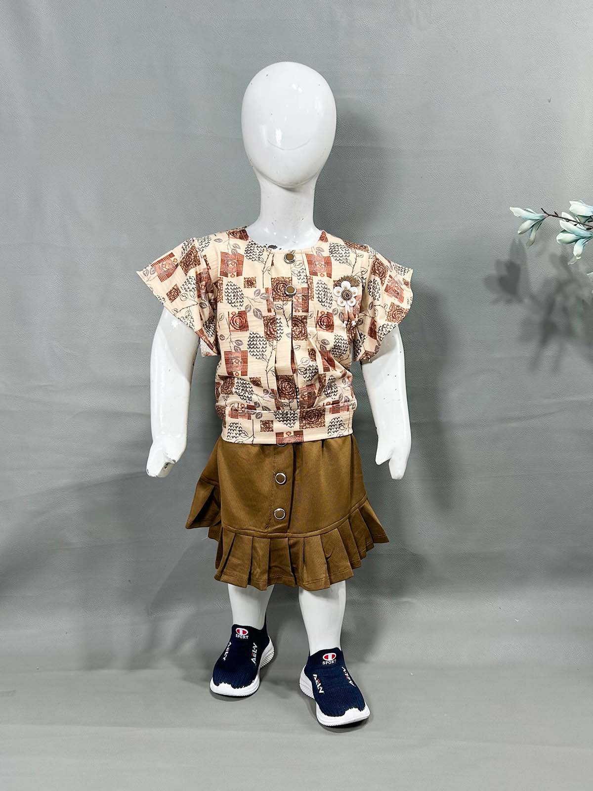 1Yr - 4Yrs Brown Suit For Girls OP GS401