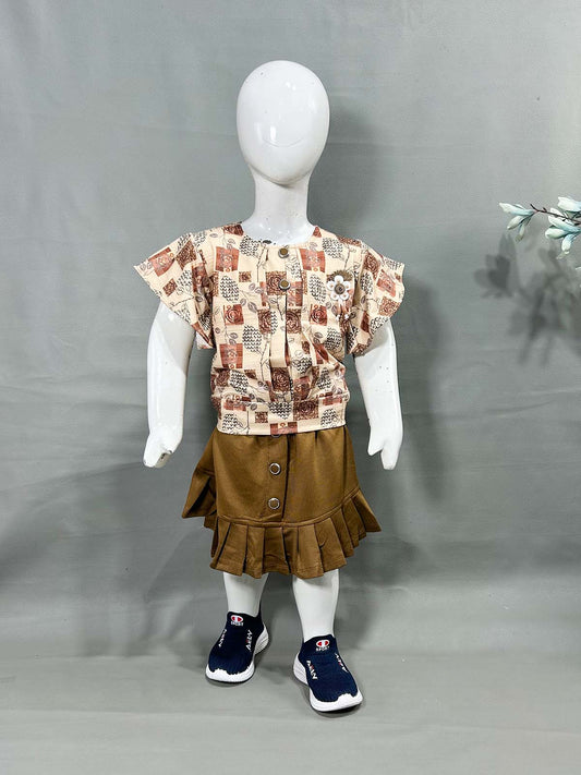 1Yr - 4Yrs Brown Suit For Girls OP GS401
