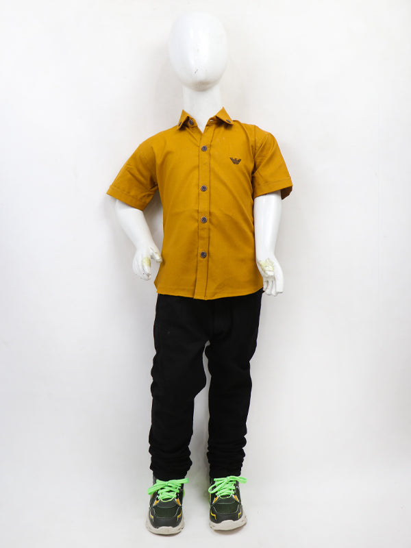 BCS15 AZ Boys Casual Shirt Half Sleeves 3Yrs - 12Yrs Mustard