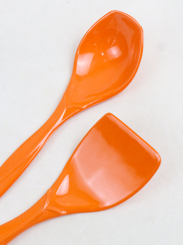 Pack Of 2 Melamine Spoon & Spatula Set Orange