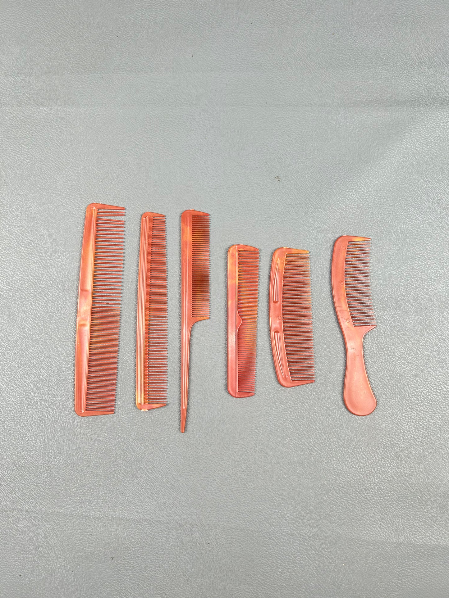 Pack Of 6 Hair Combs Brown