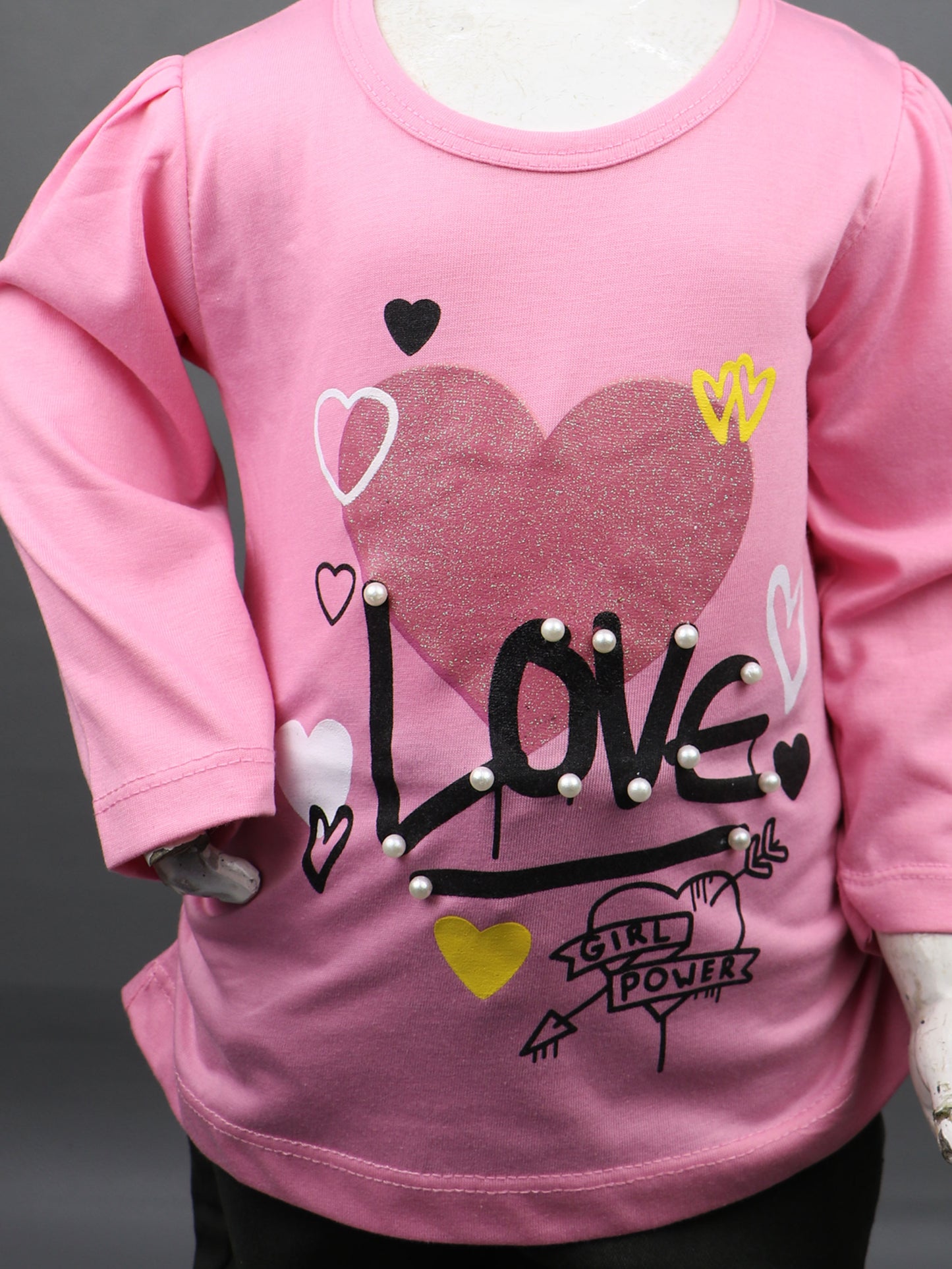 1Yrs - 7Yrs Love Pink T-Shirt For Girls TG GTS18