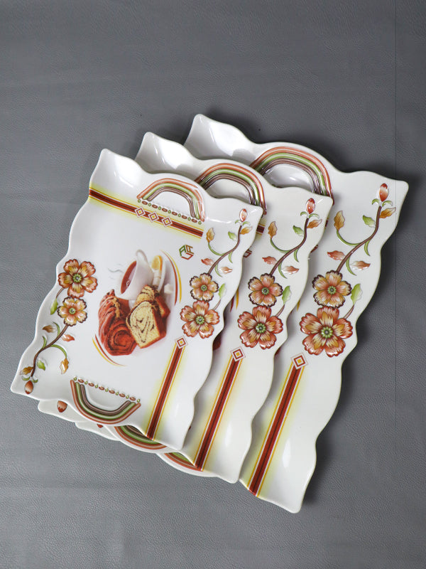 Pack of 3 Melamine Serving Tray D-01