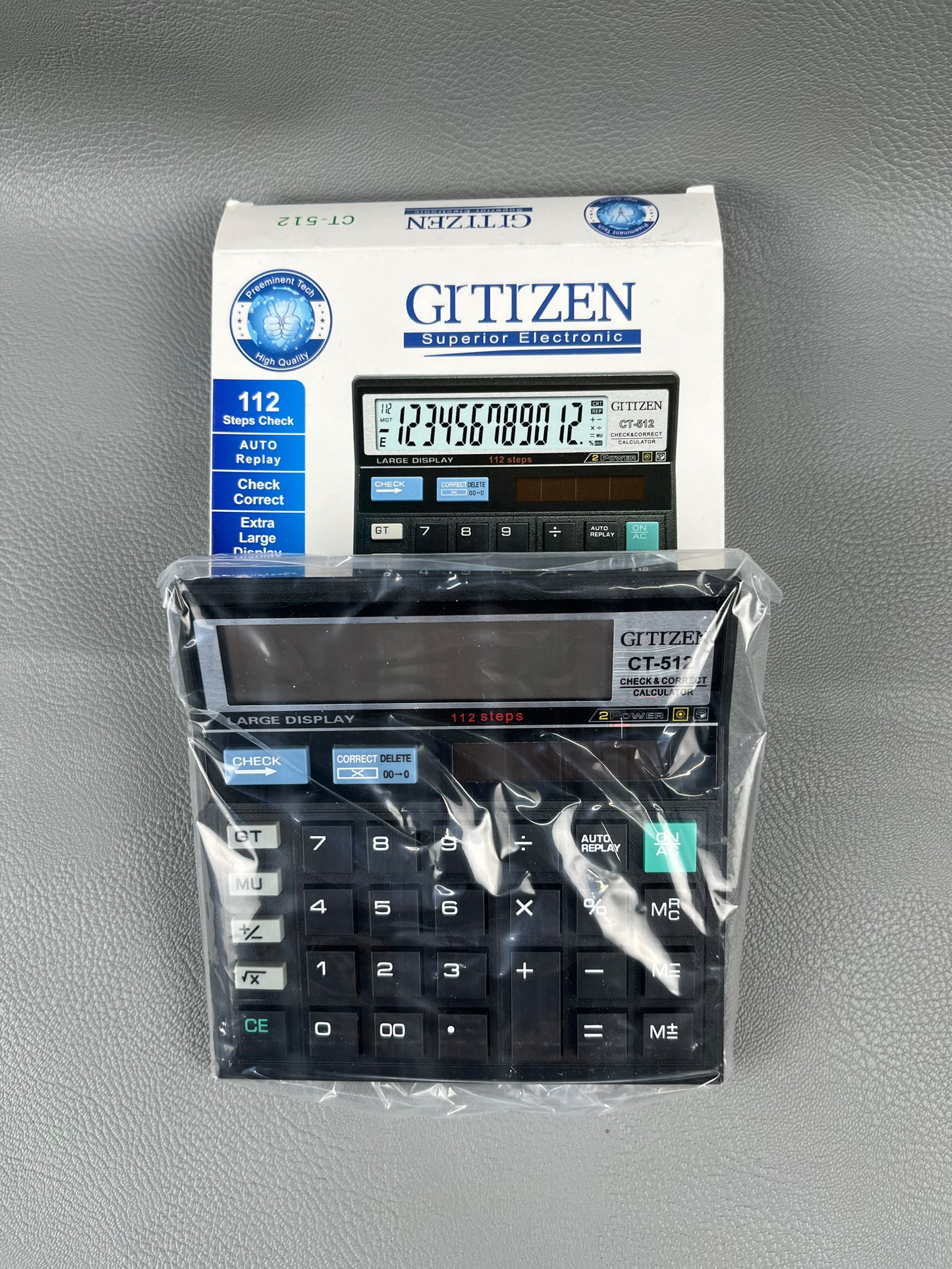 CT-512 12-Digit Solar Electronic Calculator