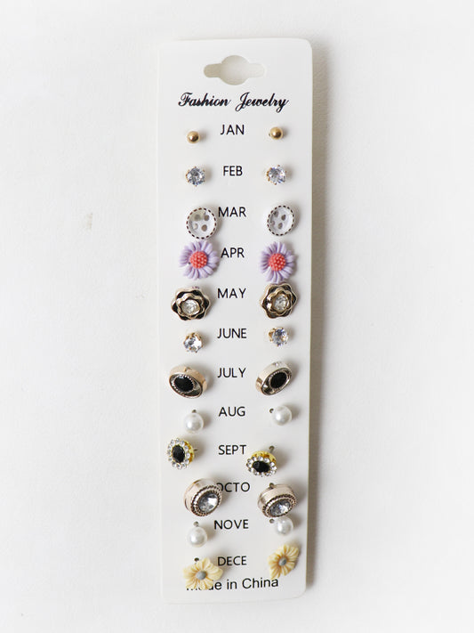 ER01 Pack of 12 Pairs Earrings for Girls