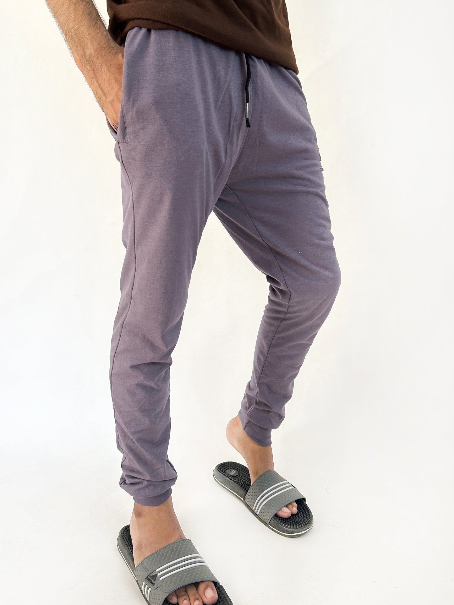 Purple Plain Jersey Trouser For Men SN MT100