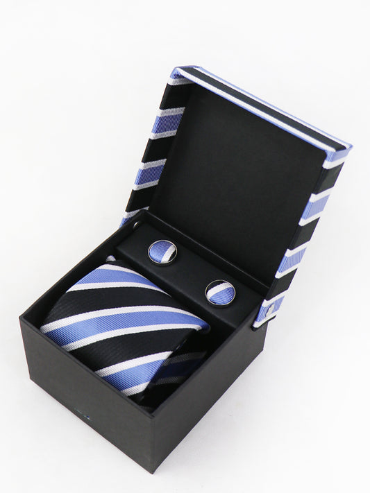 TBS37 3Pcs Tie Gift Box Tie Cuff-Link Pocket Square