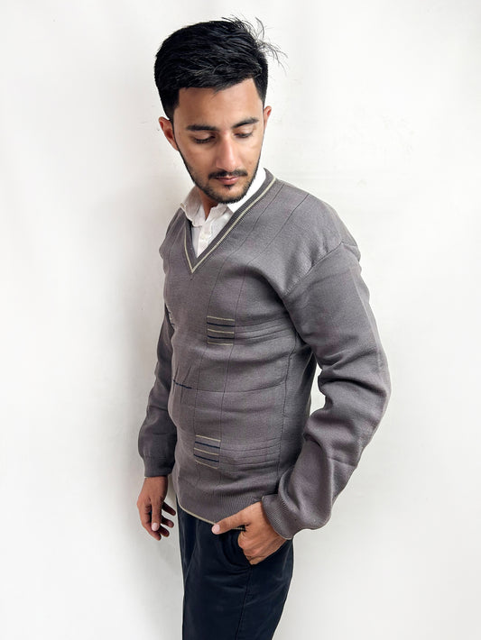 Light Purple Full Sleeves Sweater for Men MSW47