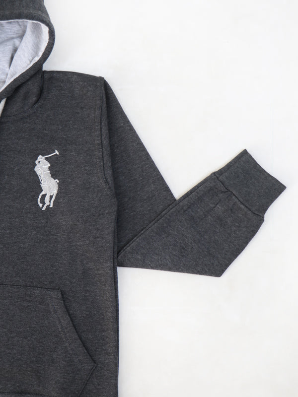 KH13 Kids Pullover Hoodie 4Yrs - 9Yrs Polo Charcoal