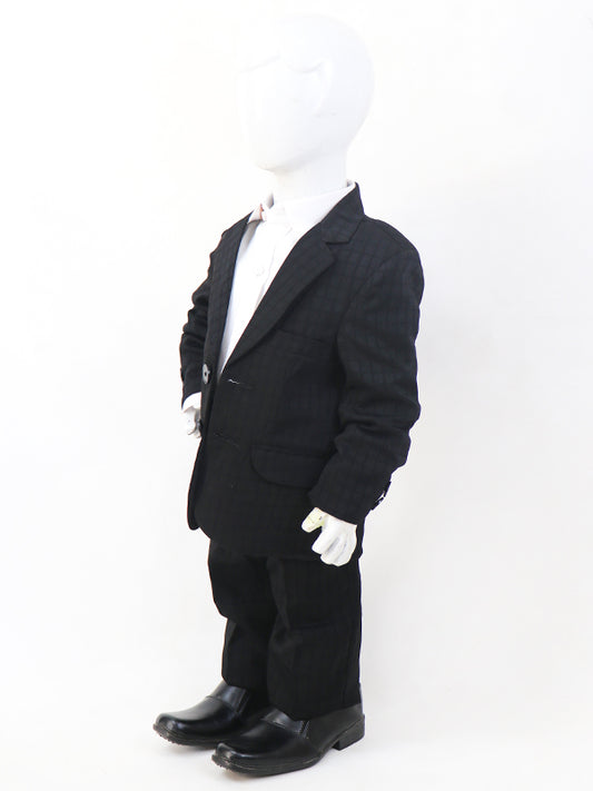 BCP03 2 PCS Coat Pant Suit for Boys 1Yrs - 15Yrs Black Checks