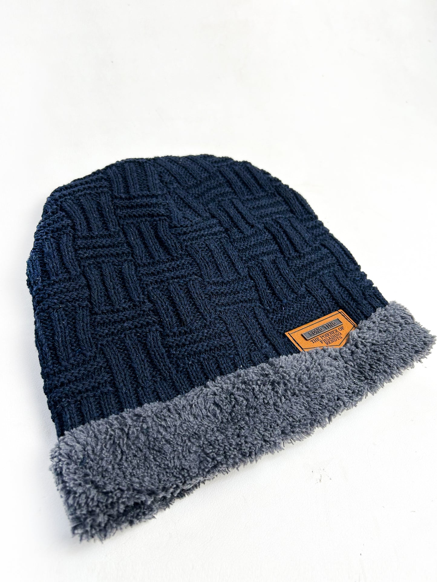 Dark Blue Multidesign Beanie Winter Cap For Men BWC01