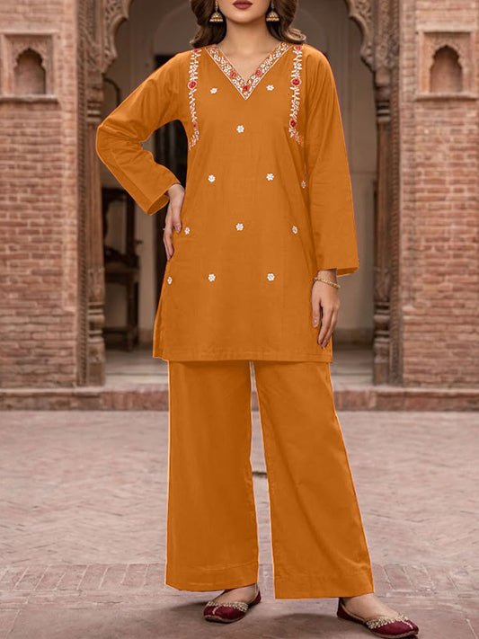 2Pc Co-Ord Set for Girls/Women Orange WCS02