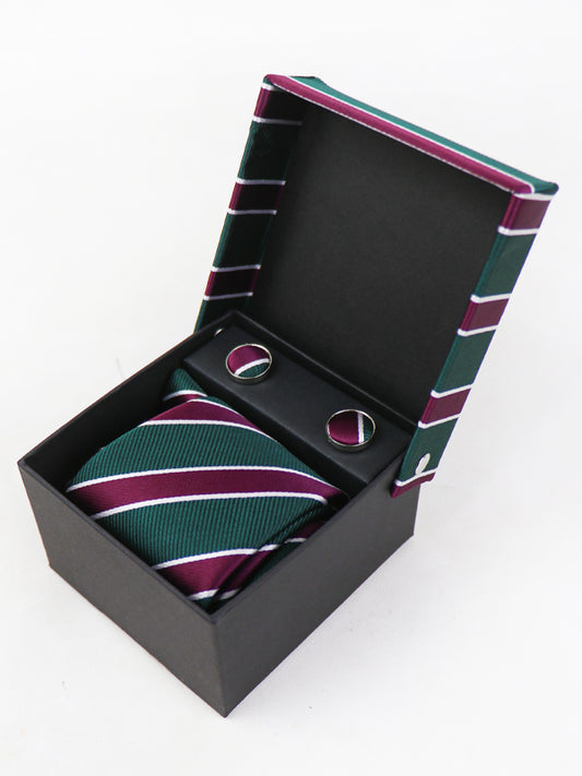 TBS27 3Pcs Tie Gift Box Tie Cuff-Link Pocket Square