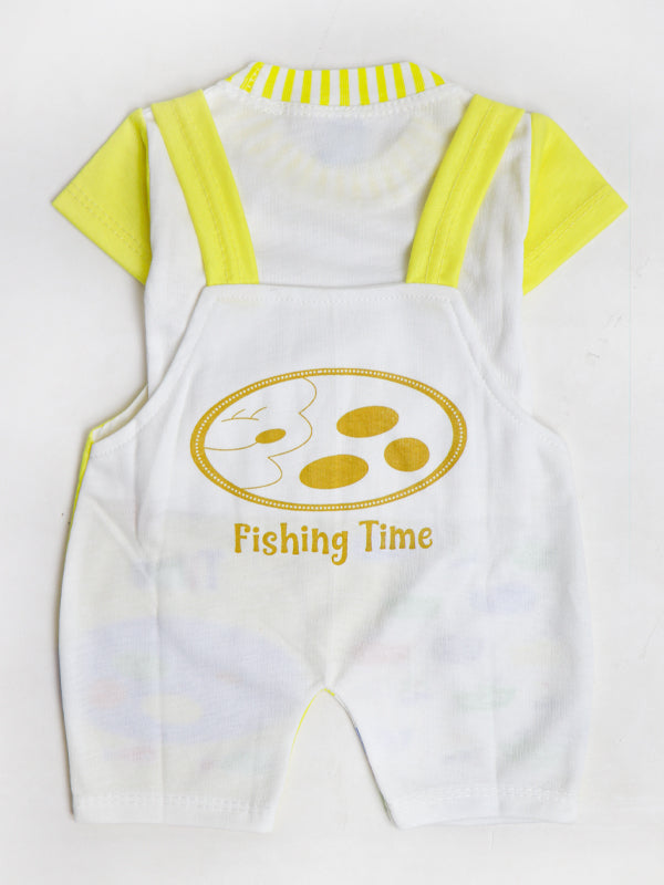 NBS05 HG Newborn Baba Romper 0Mth - 3Mth Fishing Time Yellow