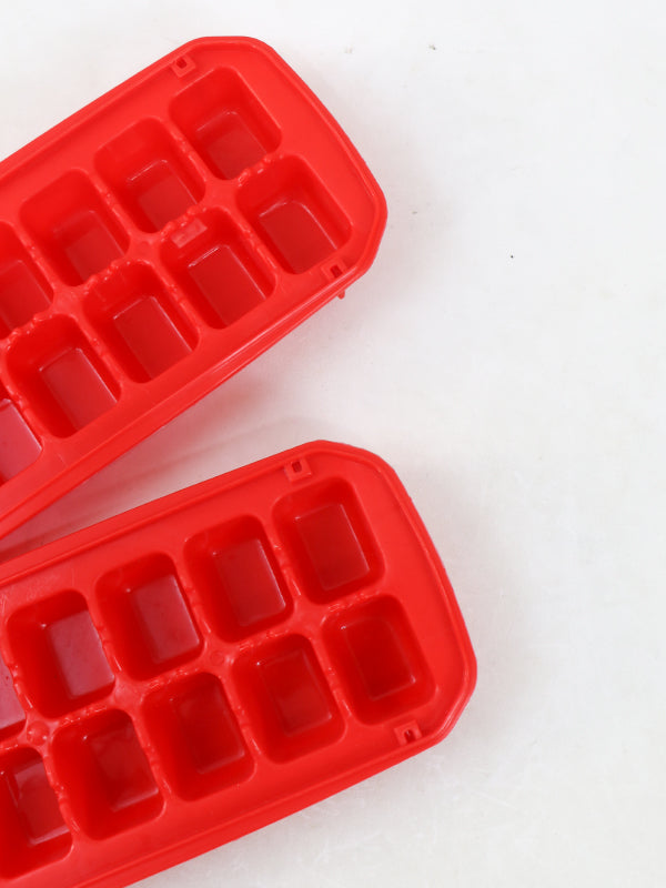 KTC10 Frosty Pack of 2 Ice Cubes Tray (14 Cubes) Red