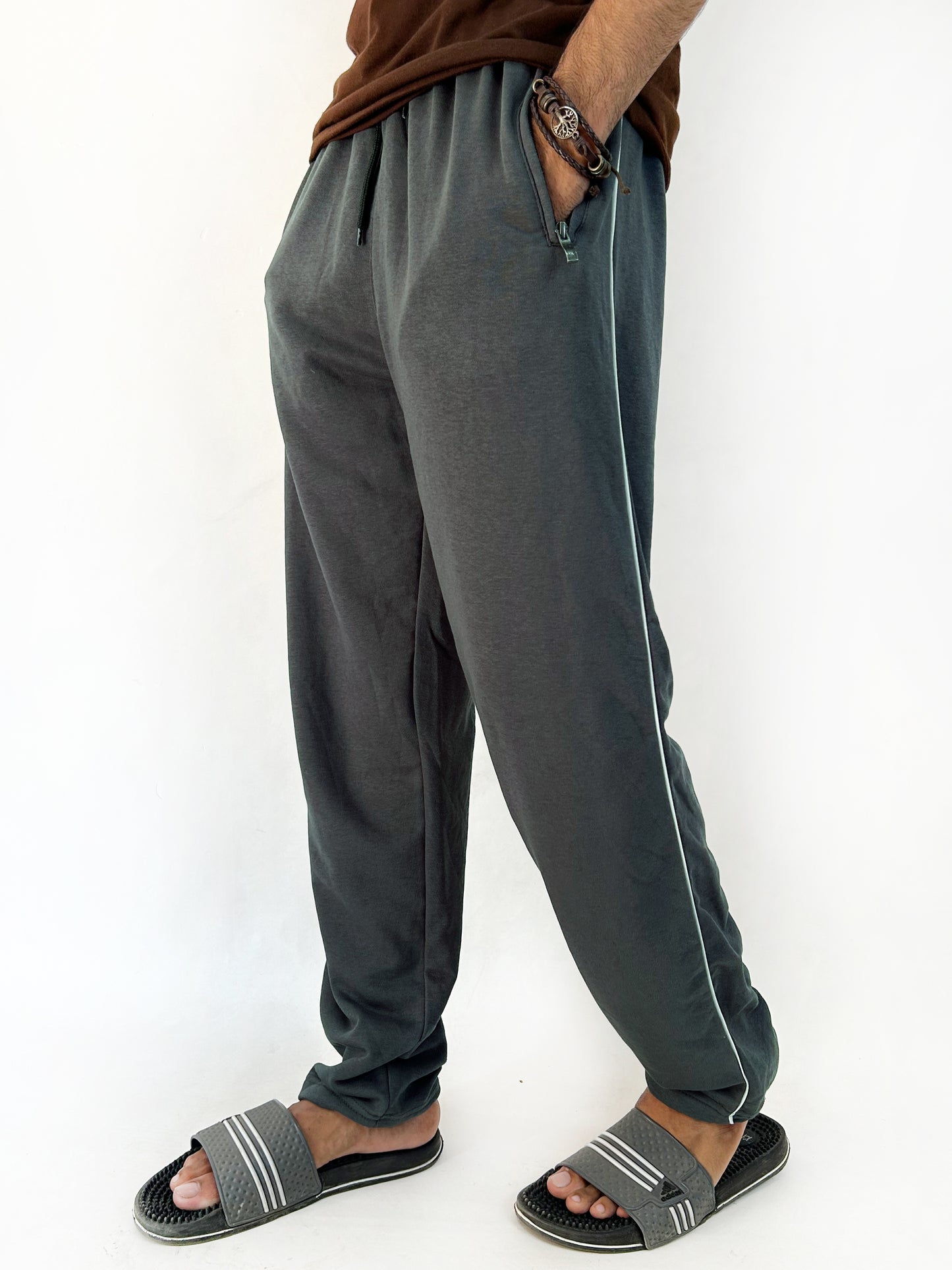 Dark Grey Plain Trouser For Men's MT94