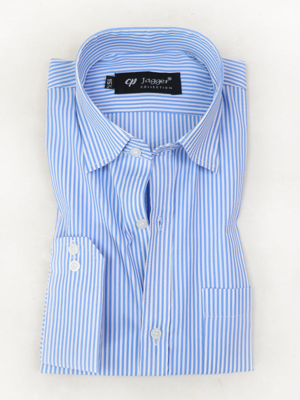 MFS08 Men's Formal Dress Shirt Light Blue Lines – The Cut Price