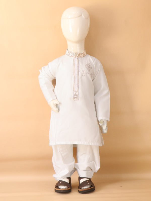 BKS37 IM Boys Shalwar Kameez Suit 2Yrs - 14Yrs White