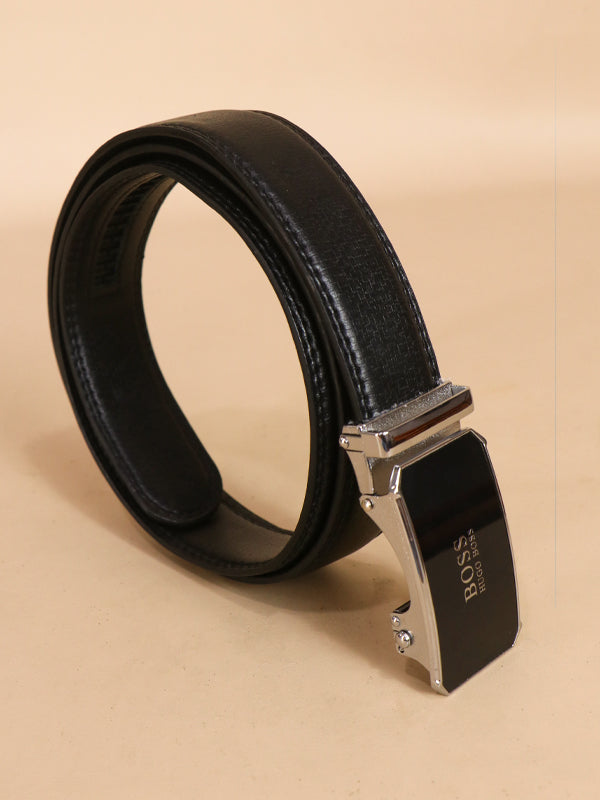 Black Faux Leather Belt For Men's MB19