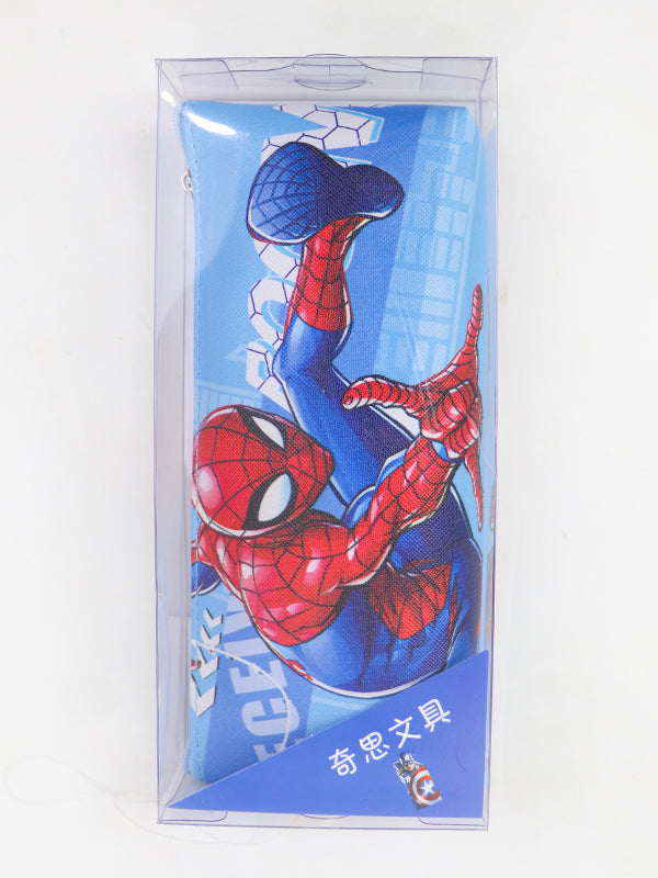 PB01 Zipper Pencil School Pouch For Kids Spider Men Blue