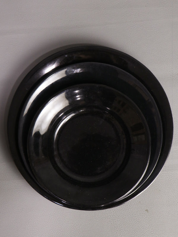 Melamine Double Glazed Plate Black MP07