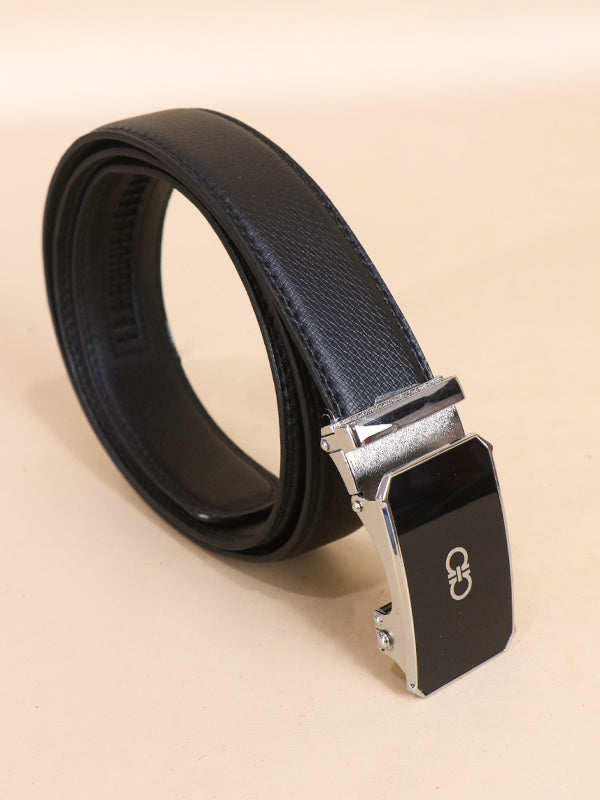 Black Faux Leather Belt For Men's MB18