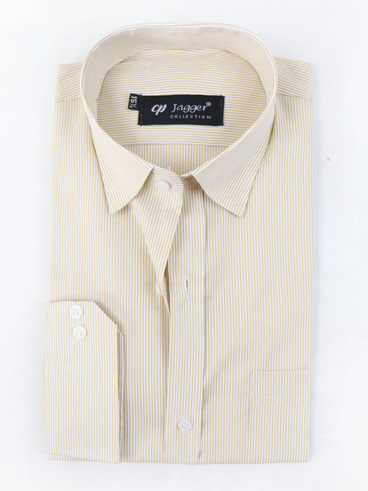 MFS06 Men's Formal Dress Shirt Yellow Lines