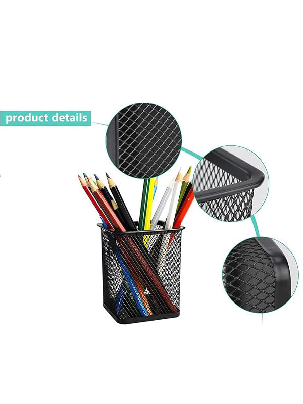 Metal Mesh Pen Holder Multicolor