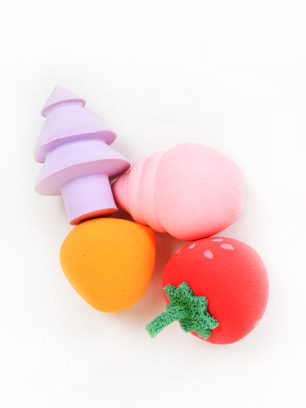 Pack Of 4 Makeup Sponge Beauty Puff Multicolor & Multidesign