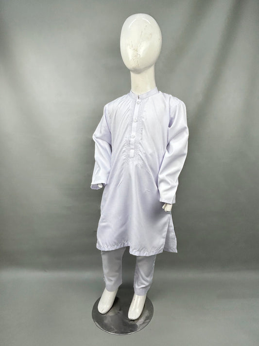 5Yrs - 14Yrs White Kurta Pajama Suit For Boys BKS113