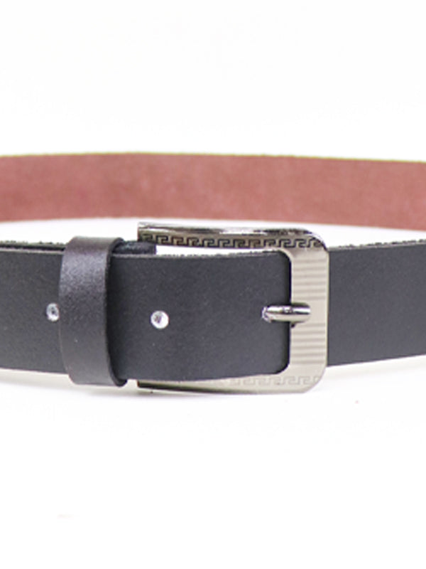 MB79 Classic Leather Slim Belt Raisin Black