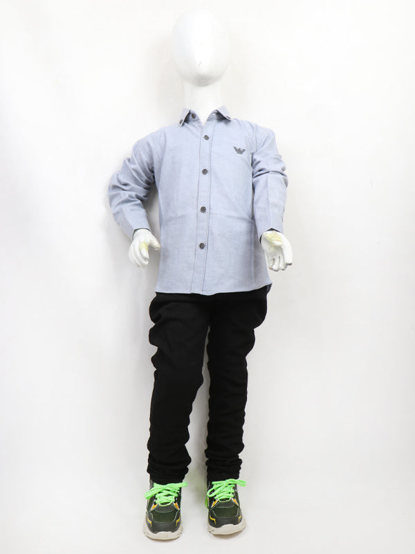 BCS15 AZ Boys Casual Shirt Full Sleeves 3Yrs - 12Yrs Light Blue