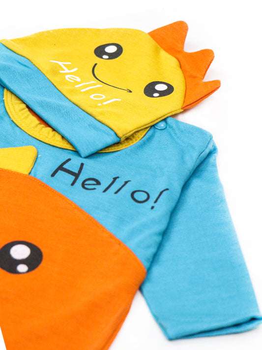 HG Newborn Romper 0Mth - 3Mth Hello Turquoise