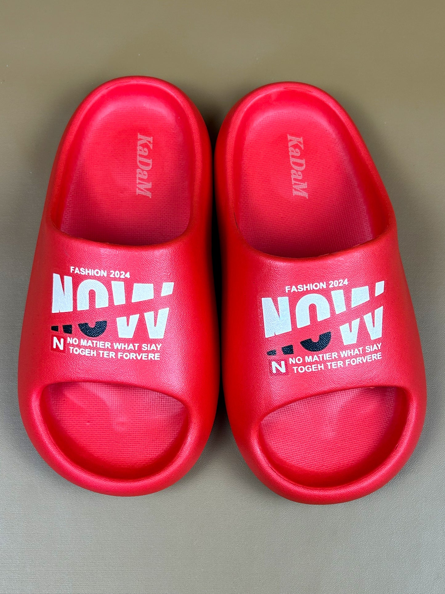 Red Casual Soft Slippers for Kids KS11