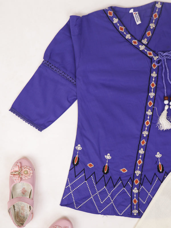 RZ Girls Suit 4Yrs - 7Yrs Kameez with Tight Purple