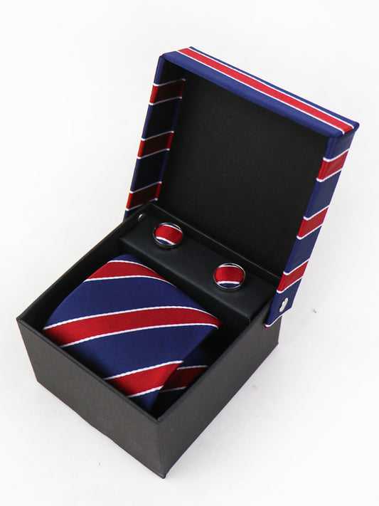 TBS23 3Pcs Tie Gift Box Tie Cuff-Link Pocket Square