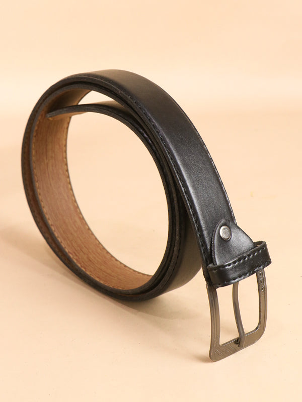 Black Faux Leather Belt For Men's MB25