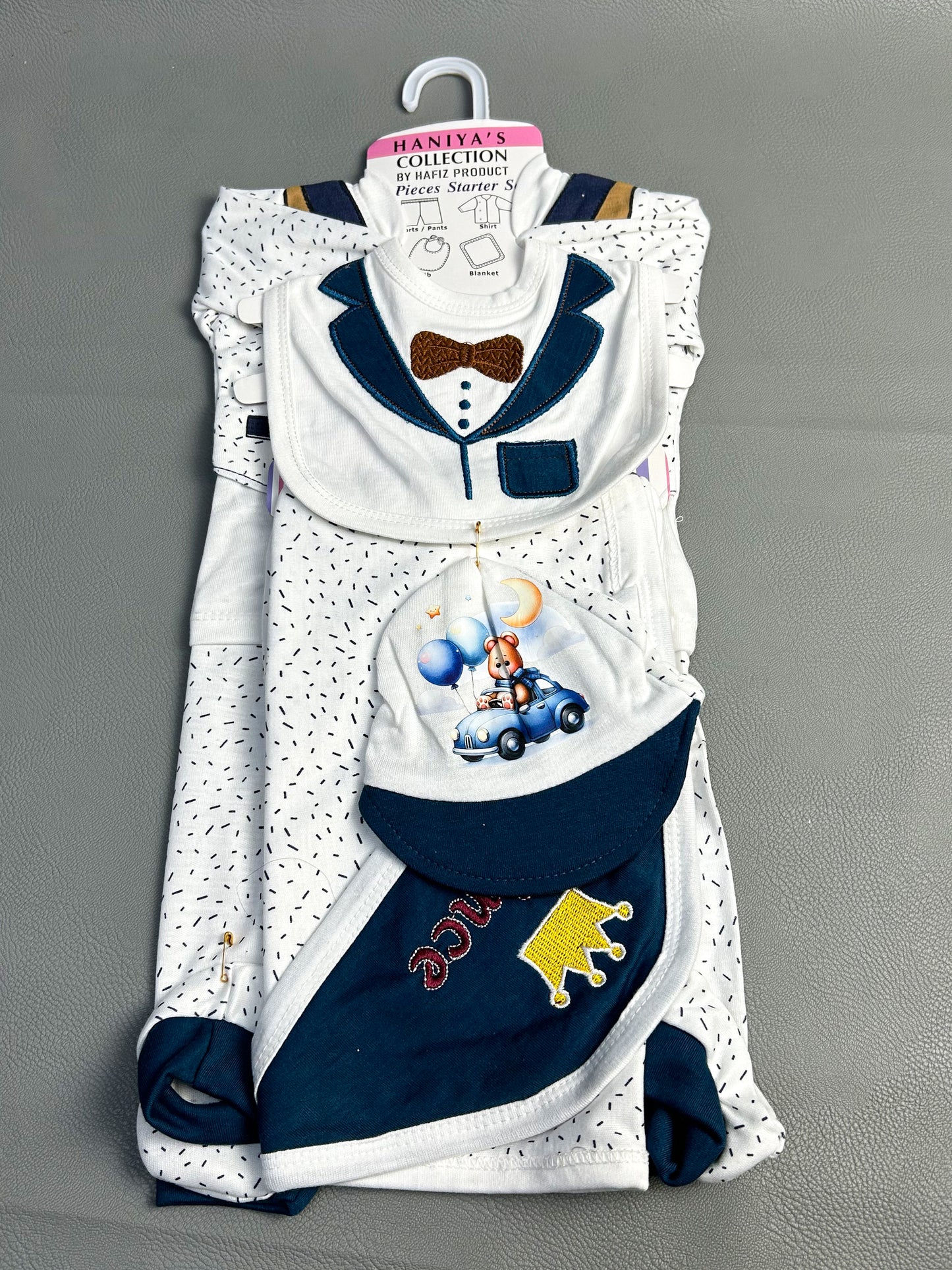 0Mth - 3Mth Prince Navy Blue 6Pcs Gift Set For Newborn NBGS68