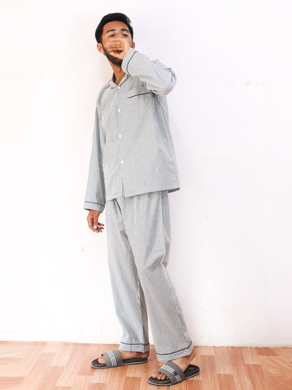 Grey Lines Night Suit For Men MNS02