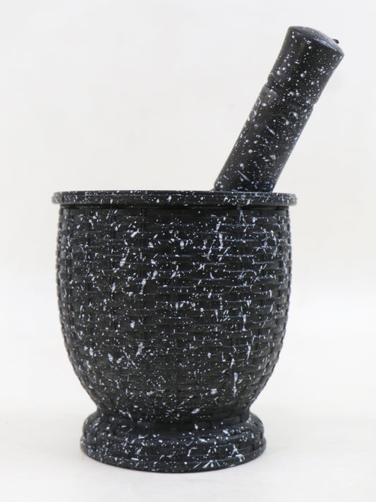 Plastic Mortar Pestle Black Granite Design Grinding Garlic Ginger Spices