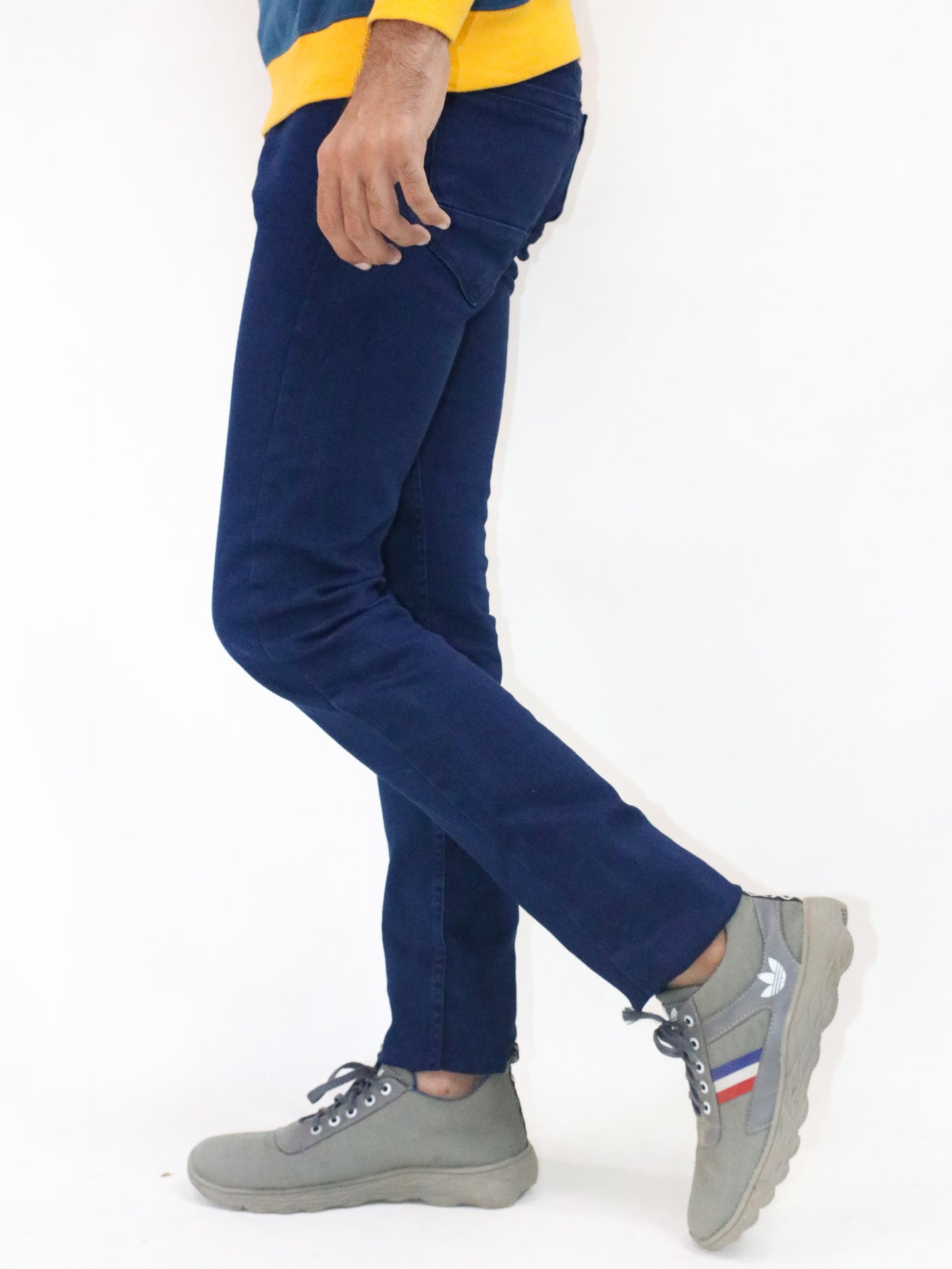 Navy Blue Regular Fit Stretchable Jeans For Men MDJ11