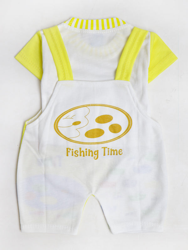 NBS05 HG Newborn Baba Romper 0Mth - 6Mth Fishing Time Yellow