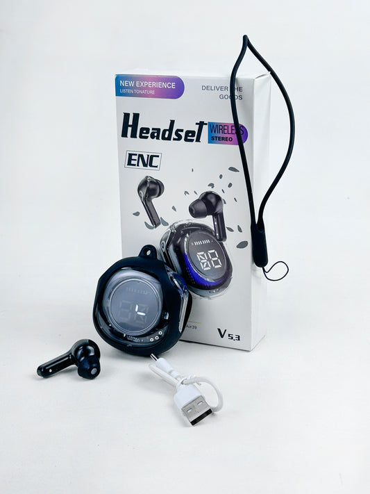 Black Air 39 Transparent Wireless Stereo Earbuds MA26